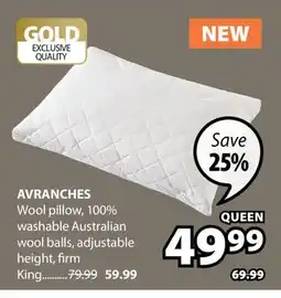 JYSK AVRANCHES Wool pillow offer
