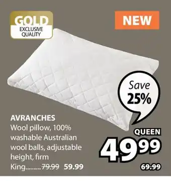 JYSK AVRANCHES Wool pillow offer