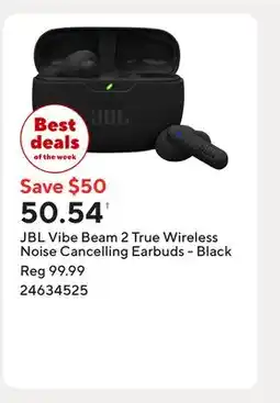 Staples JBL Vibe Beam 2 True Wireless Noise Cancelling Earbuds - Black offer