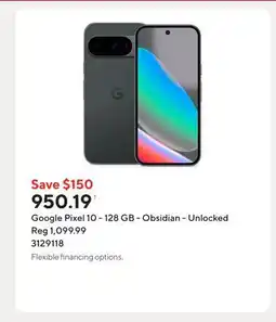 Staples Google Pixel 10 - 128 GB - Obsidian - Unlocked offer