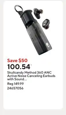 Staples Skullcandy Method 360 ANC Active Noise Canceling Earbuds with Sound by Bose offer