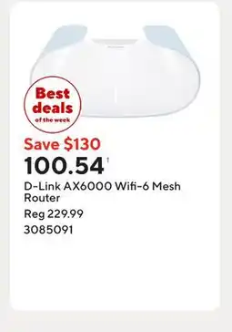 Staples D-Link AX6000 Wifi-6 Mesh Router offer