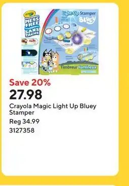 Staples Crayola Magic Light Up Bluey Stamper offer