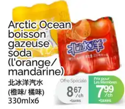 T&T Supermarket ARCTIC OCEAN BOISSON GAZEUSE SODA (L'ORANGE/MANDARINE), 330MLX6 offer