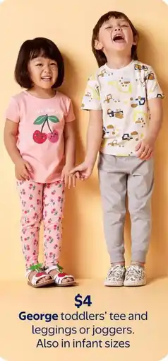 Walmart George toddlers' tee and leggings or joggers offer