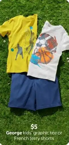 Walmart George kids' graphic tee or French terry shorts offer