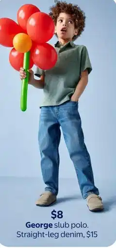 Walmart George slub polo Straight-leg denim offer
