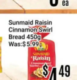 Nations Fresh Foods Sunmaid Raisin Cinnamon Swirl Bread offer