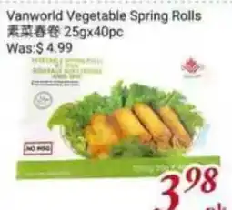 Tone Tai Supermarket Vanworld Vegetable Spring Rolls offer