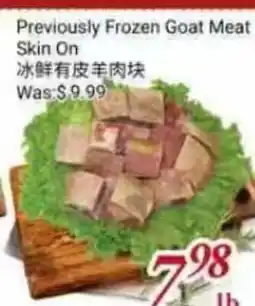 Tone Tai Supermarket Previously Frozen Goat Meat Skin On offer