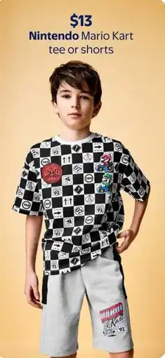 Walmart Nintendo Mario Kart tee or shorts offer