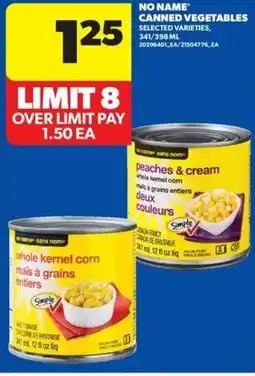 Real Canadian Superstore No name canned vegetables offer