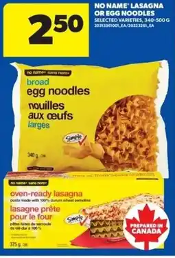 Real Canadian Superstore No name lasagna or egg noodles offer