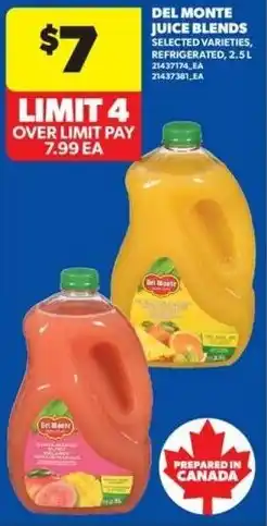 Real Canadian Superstore Del monte juice blends offer
