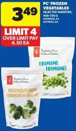 Real Canadian Superstore PC frozen vegetables offer