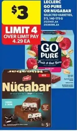 Real Canadian Superstore Leclerc go pure or nugabar offer