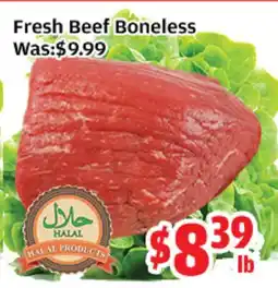 Top Food Supermarket Fresh Beef Boneless offer