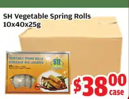 Top Food Supermarket SH Vegetable Spring Rolls 10x40x25g offer