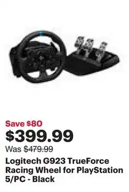 Best Buy Logitech G923 TrueForce Racing Wheel for PlayStation 5/PC - Black offer