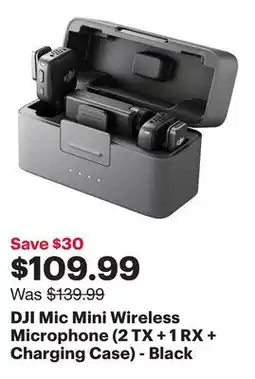 Best Buy DJI Mic Mini Wireless Microphone (2 TX + 1 RX + Charging Case) - Black offer