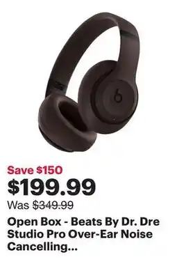 Best Buy Open Box - Beats By Dr. Dre Studio Pro Over-Ear Noise Cancelling Bluetooth Headphones - Deep Brown offer