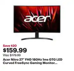 Best Buy Acer Nitro 27 FHD 180Hz 1ms GTG LED Curved FreeSync Gaming Monitor (ED273 S3biip) - Only at Best Buy offer