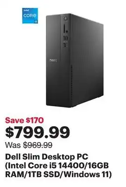 Best Buy Dell Slim Desktop PC (Intel Core i5 14400/16GB RAM/1TB SSD/Windows 11) offer