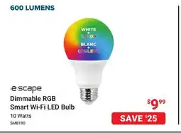 Visions Electronics Escape Dimmable RGB Smart Wi-Fi LED Bulb offer