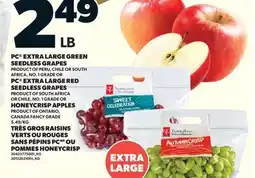 Valu-mart TRÈS GROS RAISINS VERTS OU ROUGES SANS PÉPINS PC OU POMMES HONEYCRISP offer