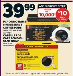 Valu-mart CAPSULES DE CAFÉ PC OU SANS NOM , 72/102'S offer