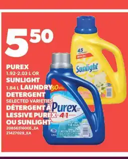 Valu-mart DÉTERGENT À LESSIVE PUREX, 1.92-2.03 L OU SUNLIGHT,1.84 L offer