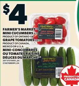 Valu-mart MINI-CONCOMBRES 6'S OU TOMATES RAISINS DÉLICES DU MARCHÉ offer