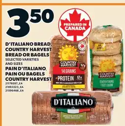 Valu-mart PAIN D'ITALIANO, PAIN OU BAGELS COUNTRY HARVEST offer