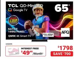 Visions Electronics NATIVE 144Hz PANEL 65 QM9K 4K offer