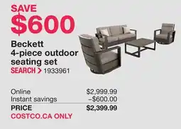 Costco Beckett 4-piece outdoor seating set offer