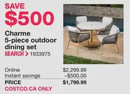 Costco Charme 5-piece outdoor dining set offer