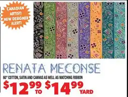 Len's Mill Stores RENATA MECONSE 60 COTTON, SATIN AND CANVAS AS WELL AS MATCHING RIBBON offer
