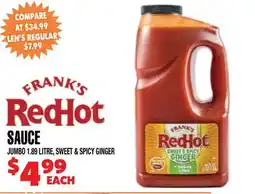 Len's Mill Stores FRANK'S RED HOT SAUCE offer
