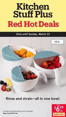 Kitchen Stuff Plus Freshbrook Washing Bowl with Colander offer