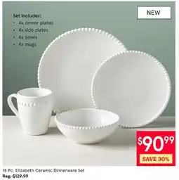 Kitchen Stuff Plus 16 Pc. Elizabeth Ceramic Dinnerware Set offer