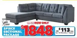 Surplus Furniture Marleton Denim 2-Piece Left Chaise Sectional offer