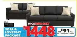 Surplus Furniture Bergamo Charcoal Sofa & Loveseat offer
