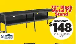 Surplus Furniture 72 Black Metal TV Stand offer