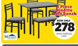 Surplus Furniture 5-Piece Dinette with Bench offer