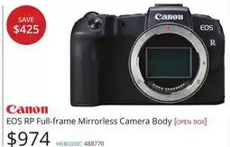 Vistek Canon EOS RP Full-frame Mirrorless Camera Body [open box] offer