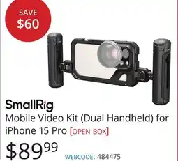 Vistek SmallRig Mobile Video Kit (Dual Handheld) for iPhone 15 Pro offer