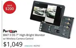 Vistek PortKeys BM7 II DS 7 High-Bright Monitor w/ Wireless Camera Control offer