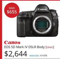Vistek EOS 5D Mark IV DSLR Body offer