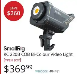 Vistek SmallRig RC 220B COB Bi-Colour Video Light offer