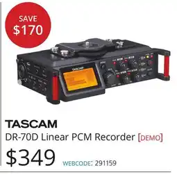 Vistek TASCAM DR-70D Linear PCM Recorder [demo] offer